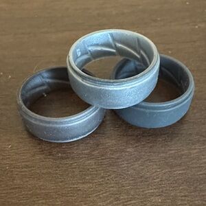 Silicone Grip Rings - Matte Black/Gunmetal Set of 3